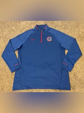 Nike Dri Fit Fleece Chicago Cubs Baseball 1/4 Zip Half-Zip Pullover Size Large